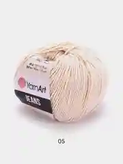 Бежевый пряжа YarnArt Jeans, 55% Хлопок, 45% Акрил, 50 г, 160 м  (часть1) Ярн Арт Джинс