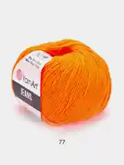 Оранжевый пряжа YarnArt Jeans, 55% Хлопок, 45% Акрил, 50 г, 160 м  (часть1) Ярн Арт Джинс