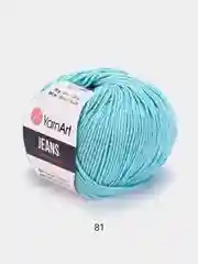 Голубой пряжа YarnArt Jeans, 55% Хлопок, 45% Акрил, 50 г, 160 м  (часть1) Ярн Арт Джинс
