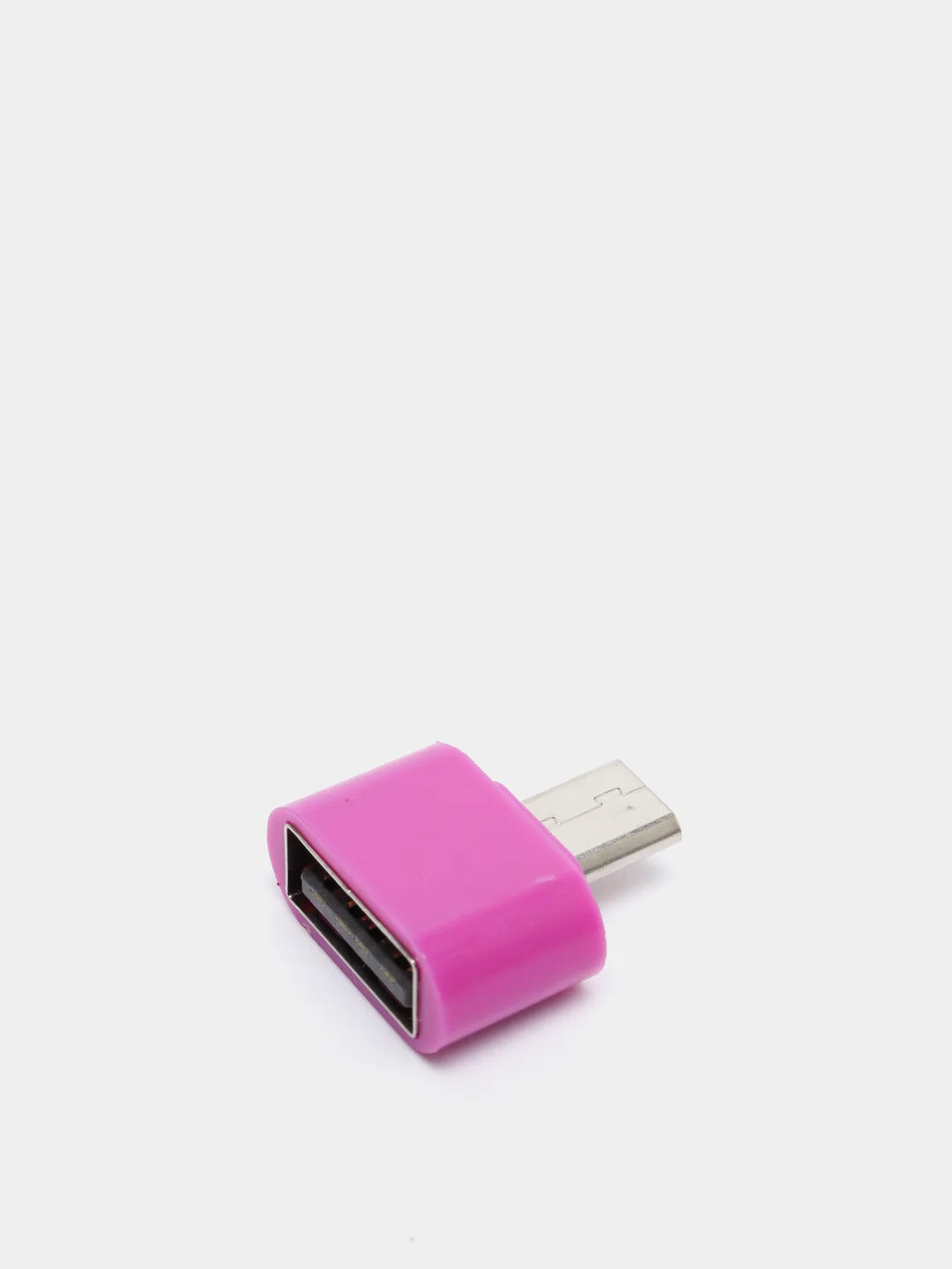 Пурпурный переходник OTG  USB - MicroUSB