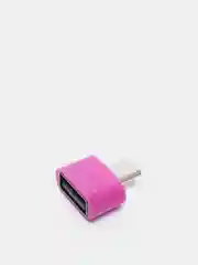 Пурпурный переходник OTG  USB - MicroUSB