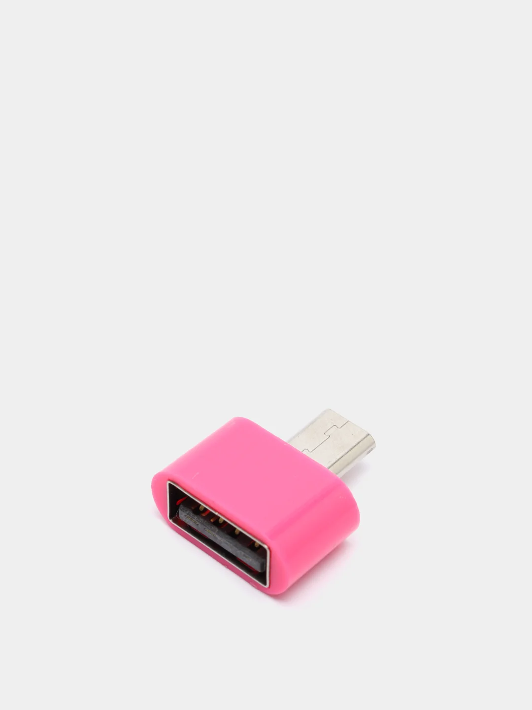 Фуксия переходник OTG  USB - MicroUSB