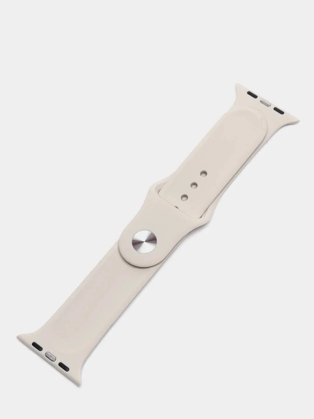 Серебряный силиконовый ремешок для Apple Watch 4, 5, 6, 7, 8, SE на 38/42/40/44/41/45