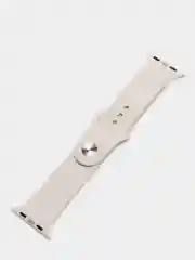 Серебряный силиконовый ремешок для Apple Watch 4, 5, 6, 7, 8, SE на 38/42/40/44/41/45