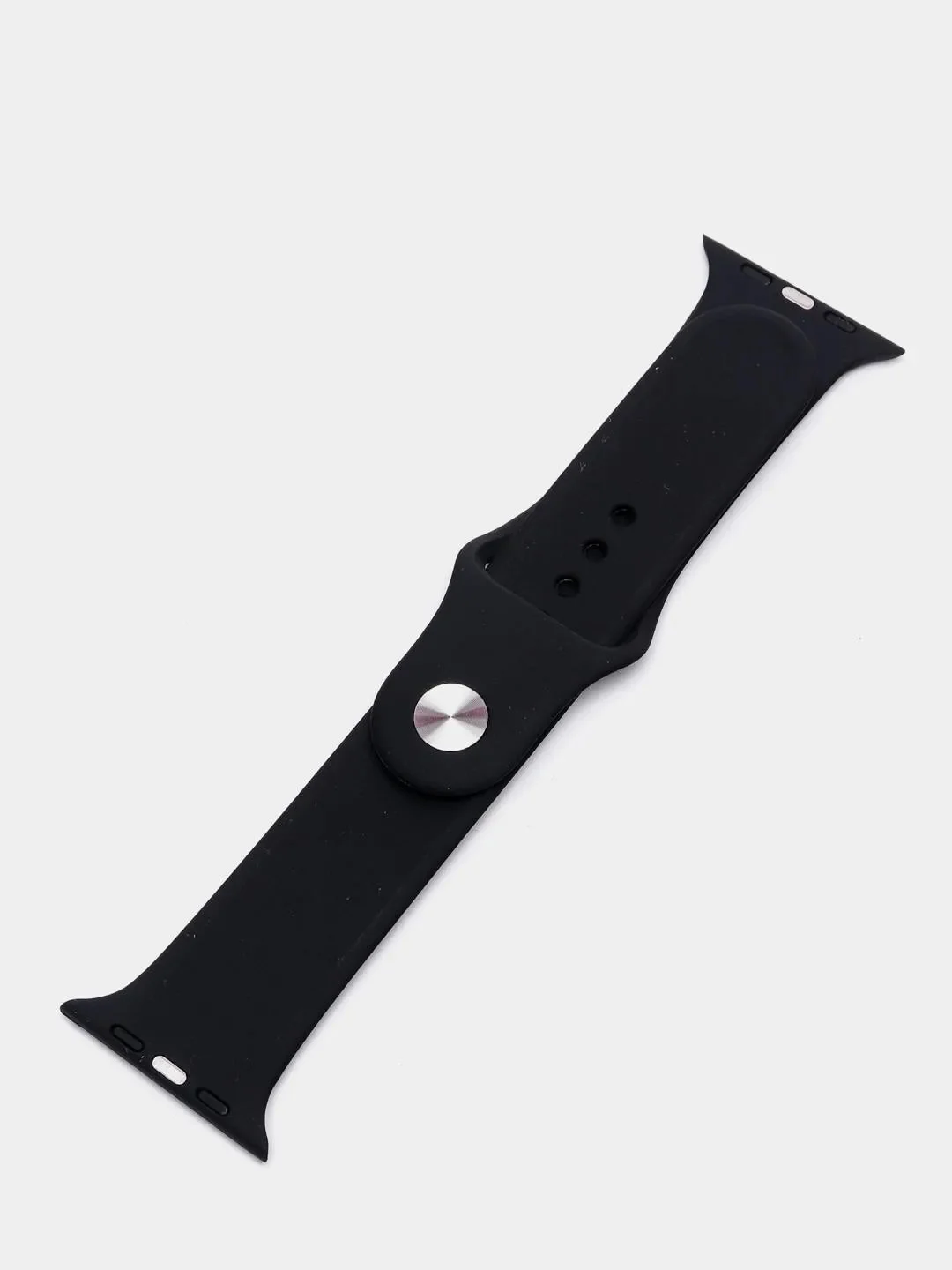 Черный силиконовый ремешок для Apple Watch 4, 5, 6, 7, 8, SE на 38/42/40/44/41/45
