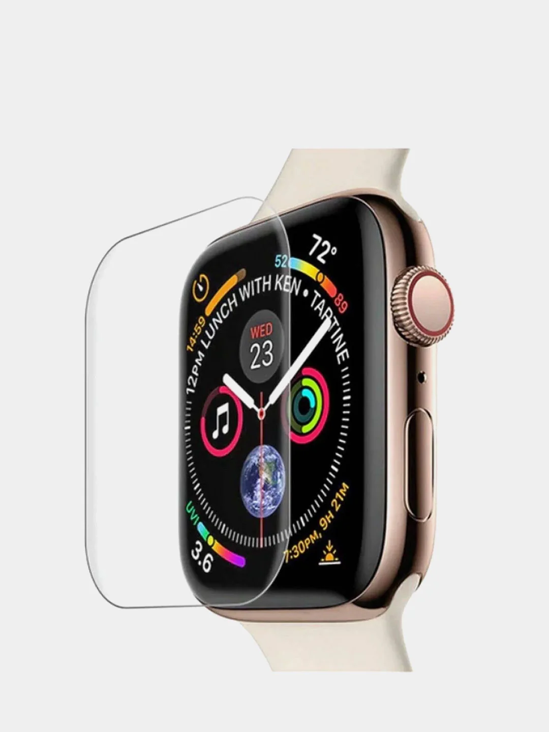 Защитное 3D стекло для Apple Watch 38/40/42/44 мм. (полная проклейка)
