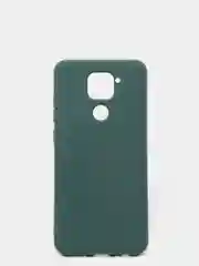 Зеленый чехол Xiaomi Redmi Note 9, Редми Нот 9 силиконовый, с закрытым низом и бархатом внутри