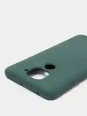 Зеленый чехол Xiaomi Redmi Note 9, Редми Нот 9 силиконовый, с закрытым низом и бархатом внутри