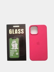 Набор, чехол Silicone Case и защитное стекло, для iPhone 12 Pro / айфон 12 (6.7)