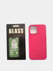 Багровый набор, чехол Silicone Case и защитное стекло, для iPhone 12 Pro / айфон 12 (6.7)