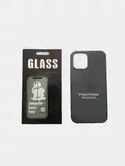 Зеленый набор, чехол Silicone Case и защитное стекло, для iPhone 12 Pro / айфон 12 (6.7)