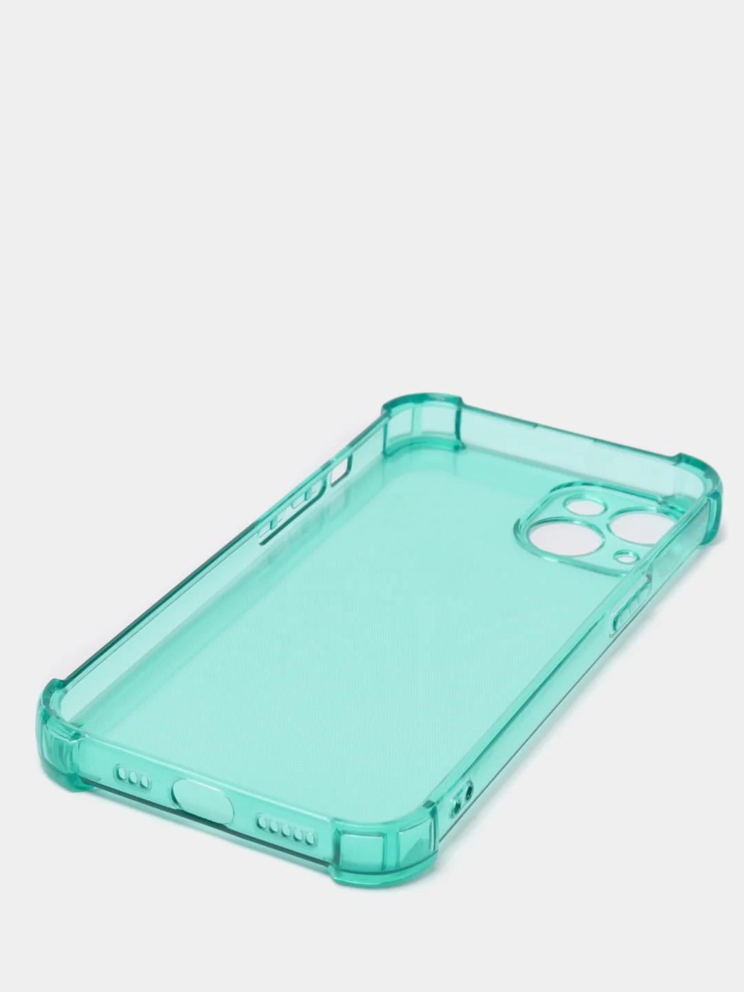 Бирюзовый чехол противоударный на iPhone 7, 8, 11, 12, 13, Pro, mini, Max, Plus, прозрачный