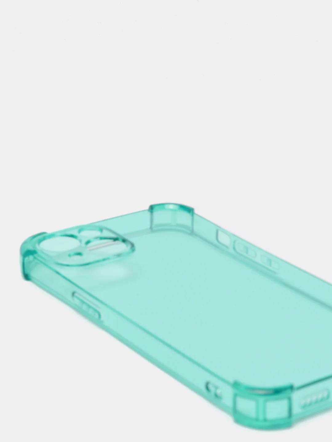 Бирюзовый чехол противоударный на iPhone 7, 8, 11, 12, 13, Pro, mini, Max, Plus, прозрачный