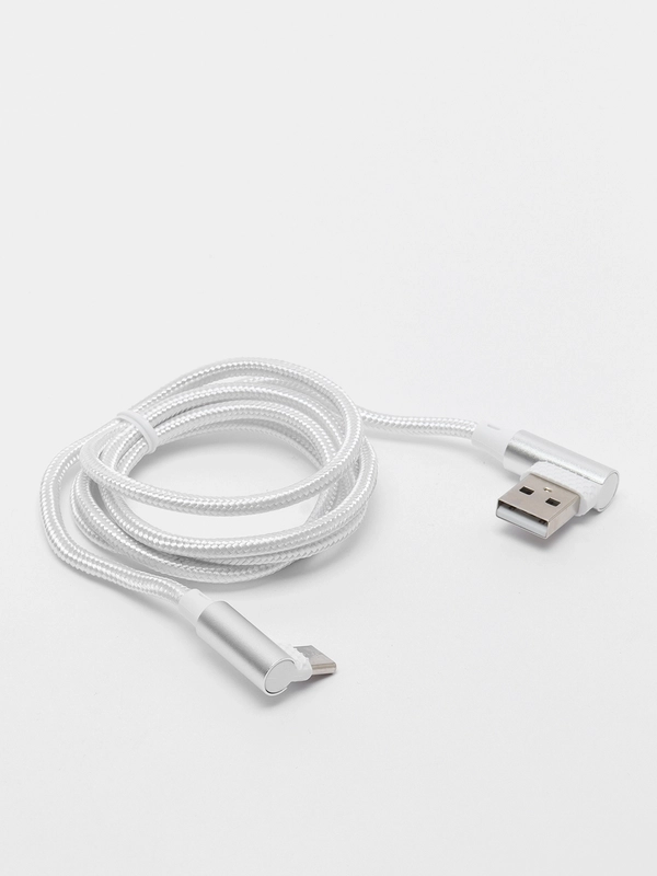 Кабель зарядный Type-C, белый, угловой Arnezi для зарядки и передачи данных