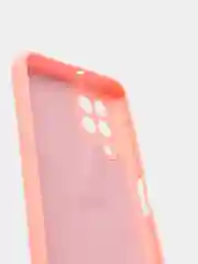Пастельно-коралловый чехол Samsung A22 4G, M22, M32 c защитой камеры и бархатом внутри