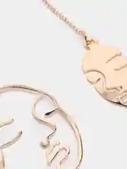 Золотой серьги лица, длинные сережки-гвоздики с лицами, 2 цвета, серьги-подвески цепочки