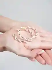 Белый серьги-кольца женские, с жемчугом