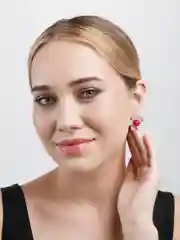 Серьги с фианитами / Серьги ромашки / Серьги цветы