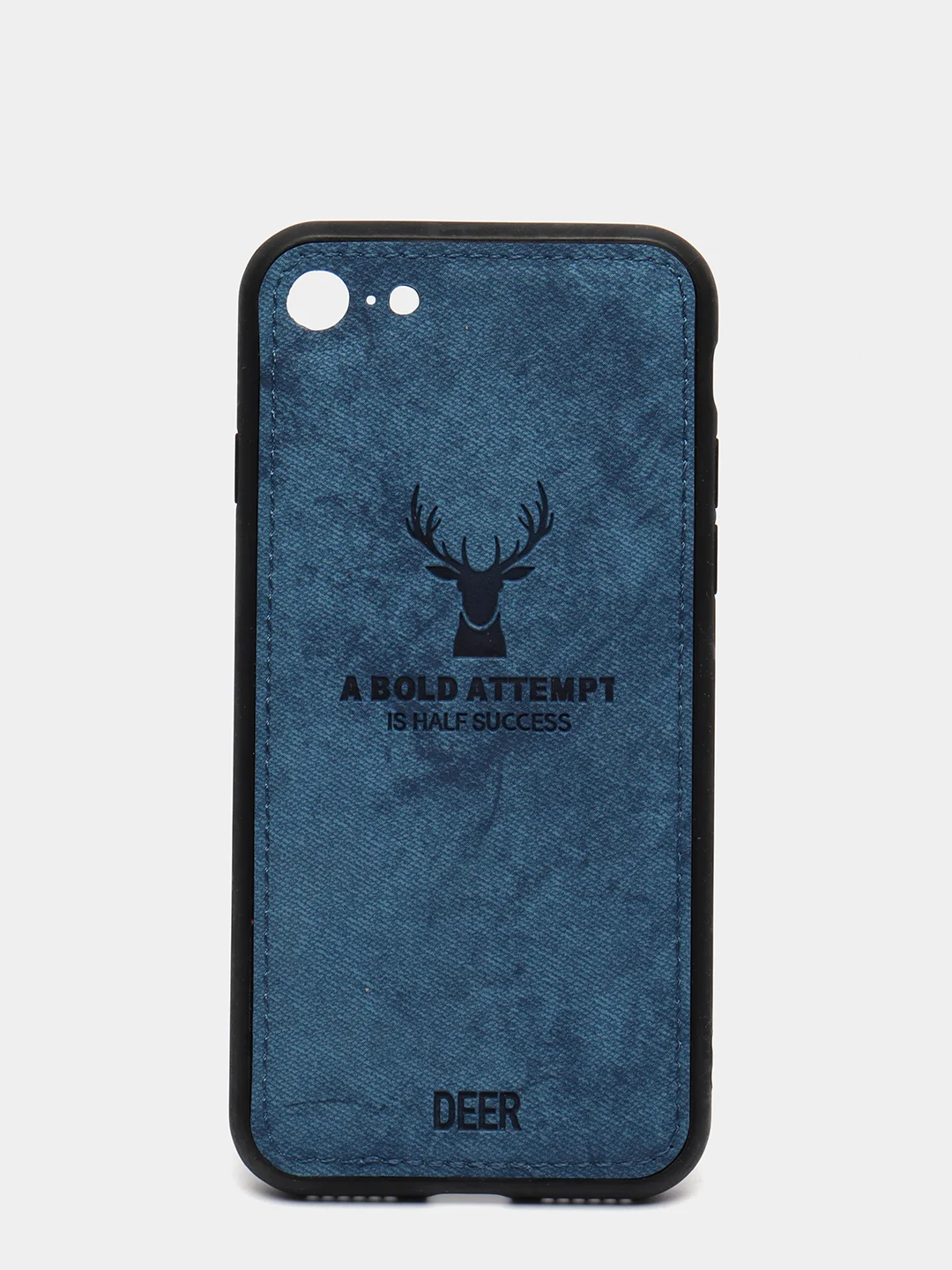 Синий дизайнерский чехол на iPhone с оленем