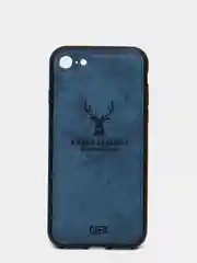 Синий дизайнерский чехол на iPhone с оленем