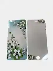Синий защитное стекло iPhone 6 / 6S 2 в 1 двухсторонее с цветами и стразами  mobus