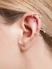 Серебряный зажим для ушей, набор из двух штук