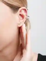 Серебряный зажим для ушей, набор из двух штук