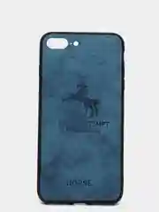 Синий дизайнерский чехол на iPhone с конем