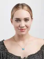 Голубой цепочка "Бабочка" в подарочной упаковке