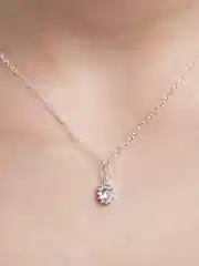 Серебряный набор необычных мини-пусетов и колье "Mademoiselle"