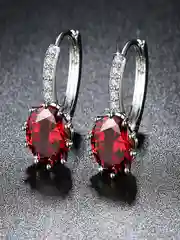 Красный серьги гвоздики / Серьги из циркона / Серьги кольца / Серьги золотые