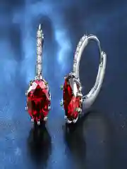 Красный серьги гвоздики / Серьги из циркона / Серьги кольца / Серьги золотые