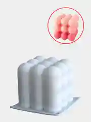 Белый форма для пирожных, заливки свечей "Bubbles, кубик"