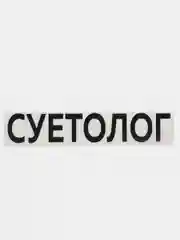 Черный наклейка на авто "СУЕТОЛОГ"