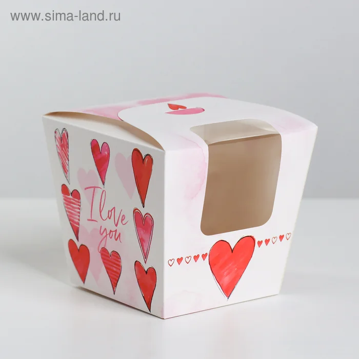 Красный коробка складная I love you