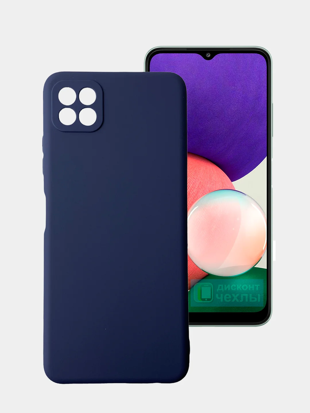 Синий чехол Samsung A22S, силиконовый