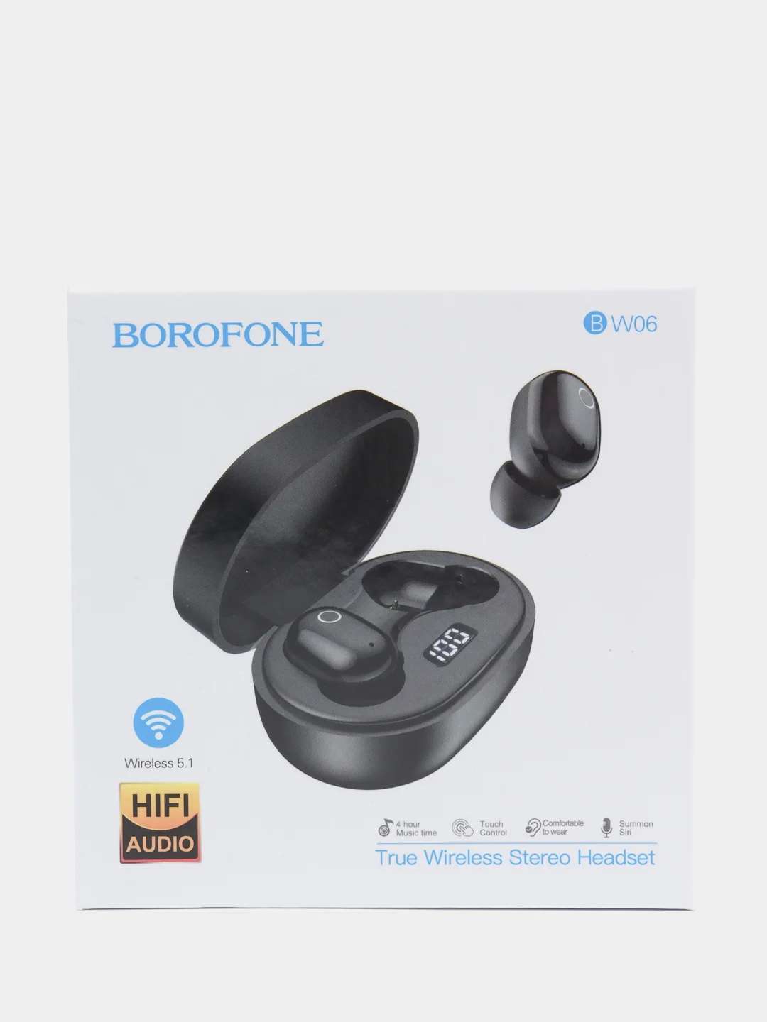Черный беспроводные наушники BOROFONE BW06