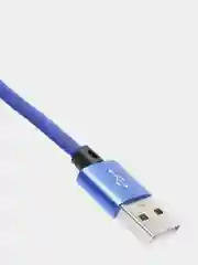 Голубой кабель Type-C в нейлоновой оплетке 2А, быстрая зарядка, 4 размера
