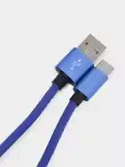 Голубой кабель Type-C в нейлоновой оплетке 2А, быстрая зарядка, 4 размера