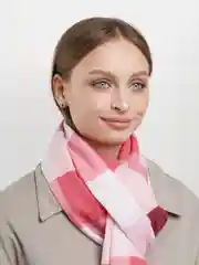 Алый платок женский из бамбука палантин шарф в клетку