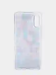 Сиреневый чехол "Переливашка" для SAMSUNG A02, с жидкими блёсточками