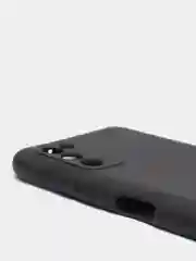 Черный чехол Samsung A03s с защитой камеры и бархатом внутри