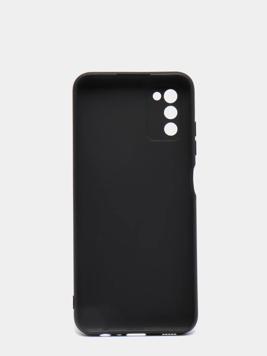 Черный чехол Samsung A03s с защитой камеры и бархатом внутри