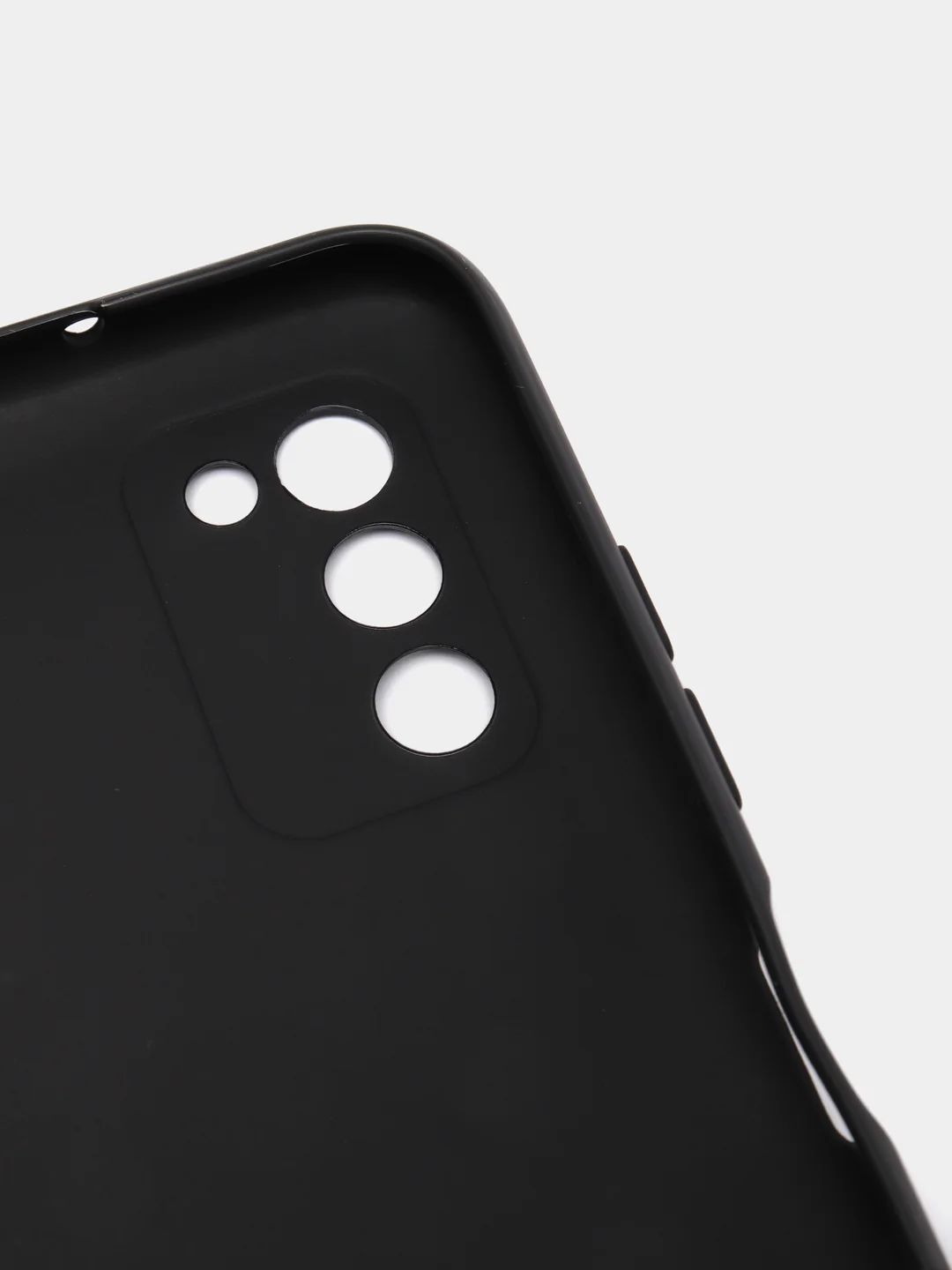 Черный чехол Samsung A03s с защитой камеры и бархатом внутри