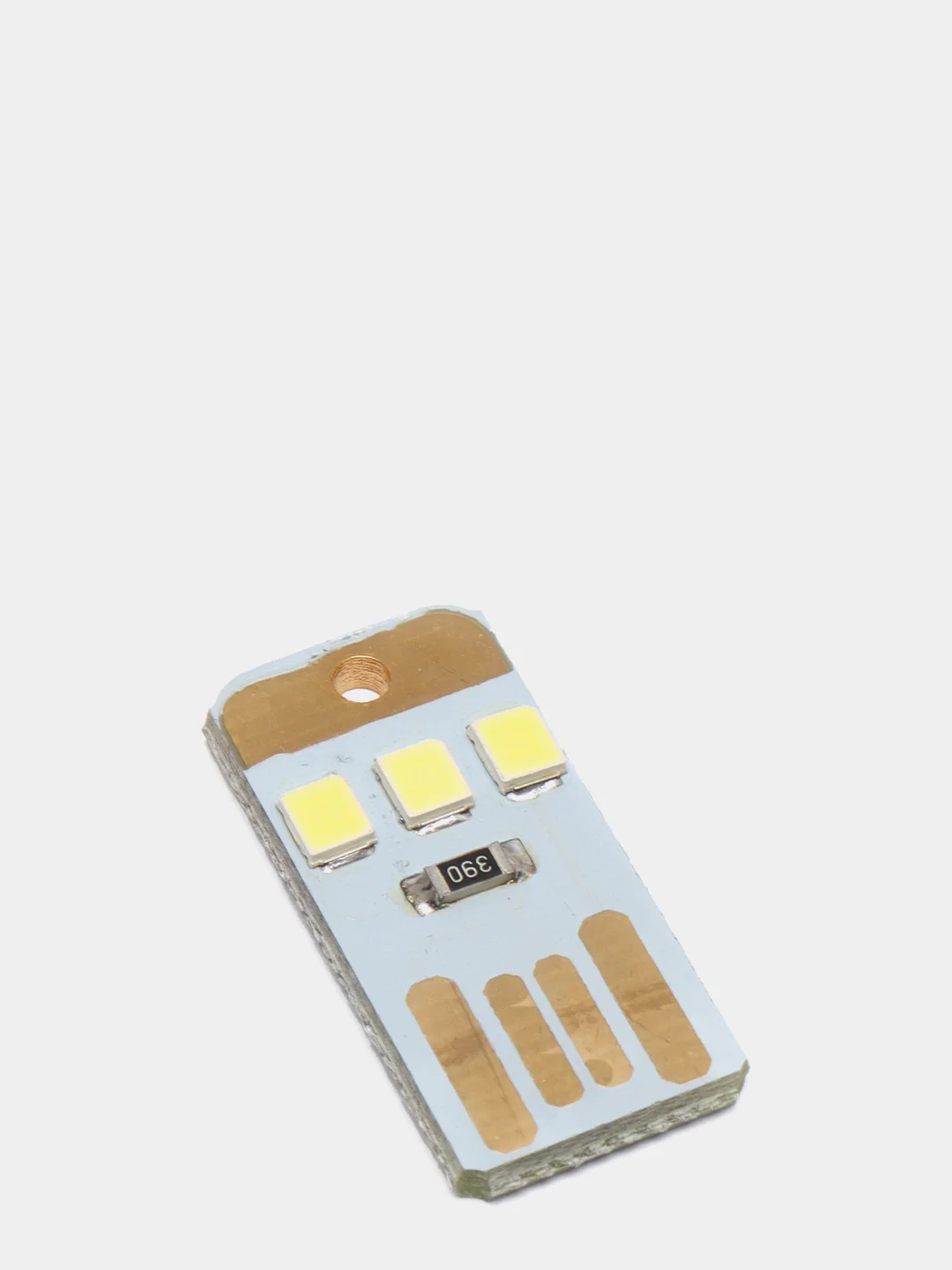 Белый брелок USB фонарик MINI