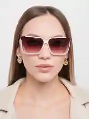 Розовый женские солнцезащитные очки, футляр и салфетка UV400