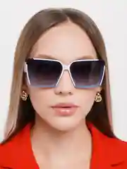 Белый женские солнцезащитные очки, футляр и салфетка UV400