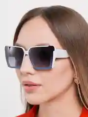 Белый женские солнцезащитные очки, футляр и салфетка UV400