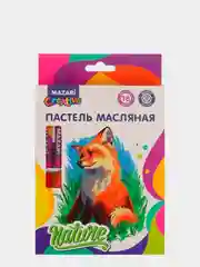 Пастель масляная Mazari, 18 цветов, шестигранный корпус, длина 73 мм, d корпуса 10 мм