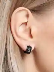 Белый серьги  черные, серые с рисунком,стразы,унисекс. 11 видов